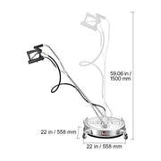 Charger l'image dans la visionneuse de galerie, Amocart Pressure Washer Surface Cleaner PE/Stainless Steel Pressure Washer Attachments with 4 Wheels for Concrete Patio Deck
