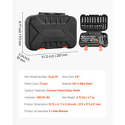 Charger l'image dans la visionneuse de galerie, Amocart Socket Set 86 Pieces 3/8 1/4 1/2in Drive Socket and Ratchet Set SAE Metric Mechanic Tool Kit with Ratchet Wrench
