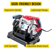Charger l'image dans la visionneuse de galerie, Amocart Portable BandSaw 5Inch Cutting Capacity Cordless Variable Speed 10Amp Motor Deep Cut Bandsaw for Metal Wood Pipes Rebar
