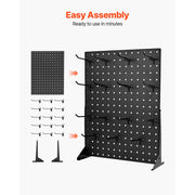 Charger l'image dans la visionneuse de galerie, Amocart 1/2Sets Pegboard Display Stand 17x13in Tabletop Steel Peg Board Panel with 15 Hooks for Grocery Retail Jewelry Store
