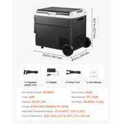 Charger l'image dans la visionneuse de galerie, Amocart 12 Volt Car Refrigerator 60L/78L Car Fridge Portable Electric Cooler with Wheels and Handle for Outdoor Camping Travel
