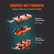 Bild in Galerie-Viewer laden, Amocart Motorcycle Lift 1100 LBS Motorcycle Scissor Lift Jack with Safety Pin Steel Motorcycle Jack Hoist Stand for Motorbike
