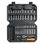 SucceBuy 6-Point Socket Opening 54 Pieces Tool Set SAE and Metric Standard Sockets with Storage Case for industrial or home use
