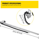 SucceBuy 24in Pipe Chain Wrench 6.7in Dia Capacity Carbon Steel Heavy Duty Manuel Strap Oil Fuel Filter Wrench Hand Removal Tool