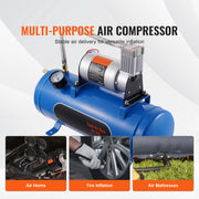 Charger l'image dans la visionneuse de galerie, Amocart 12V Air Compressor with Tank 3/6L Train Horn Air Compressor 120psi Air Compressor System for Train Horn/Inflating Tire
