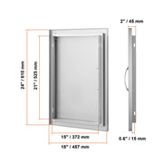 Charger l'image dans la visionneuse de galerie, Amocart BBQ Access Door Stainless Steel Flush Mount Door Wall Vertical Door w/ Recessed Handle Grilling Station Outside Cabinet
