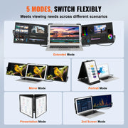 Bild in Galerie-Viewer laden, Amocart 18.5 inch 1080P IPS Extended Swivel Portable Monitor for USB-C/USB-A/Mini HDMI Port with Mac/Wins/Android/Switch/PS5
