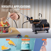 Bild in Galerie-Viewer laden, Amocart Airbrush Kit, Dual Fan Air Compressor Professional Airbrushing System Kit Airbrushes Mixing Wheel Cleaning Brush Set
