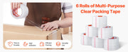 Load image into Gallery viewer, SucceBuy 6/24 Rolls 7.6CM 70M High Viscosity Clear Adhesive Tape Transparent Packaging Tape for Office Wrapping Express Packing
