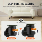 SucceBuy 4Pcs Leveling Casters Heavy Duty Swivel Caster Wheels with Handle Design Height Adjustable Feet for Workbench Machine