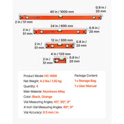 Charger l'image dans la visionneuse de galerie, Amocart Torpedo Level 3/4 Pcs Magnetic Leveler Tool Set with Clear 3 Green Vials Hanging Hole for Construction Home Renovation
