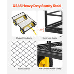 SucceBuy 1200Lbs Steel Garden Cart 2 in 1 Outdoor Metal Utility Wagon Yard Trailer w/ 13" All Terrain Tires Mesh Removable Sides