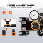 SucceBuy Airbrush Kit, Dual Fan Air Compressor Professional Airbrushing System Kit Airbrushes Mixing Wheel Cleaning Brush Set