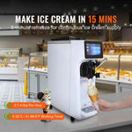 Amocart Commercial Ice Cream MachineSingle Flavor Countertop Soft Serve Ice Cream Maker Touch Screen Auto Clean Pre-cooling