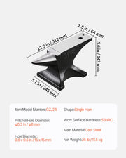 Charger l'image dans la visionneuse de galerie, for Blacksmiths Stable Base Metal Working Tool Amocart Single Horn Anvil Cast Steel Anvil High Hardness Rugged Round Horn Anvil
