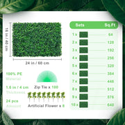 Charger l'image dans la visionneuse de galerie, Amocart Artificial Boxwood Panel UV 24pcs 20x20/24x16 in Boxwood Hedge Wall Panels Artificial Grass Backdrop Wall Green Grass
