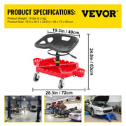 Bild in Galerie-Viewer laden, Amocart Rolling Garage Stool Car Detailing Stool Adjustable Height Mechanic Seat With Tool Tray Workshop Auto Repair Shop Stool

