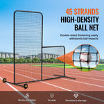 SucceBuy L Screen Baseball for Batting Cage 7x7 ft Softball Safety Screen Body Protector Portable Batting Screen with Carry Bag