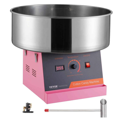 SucceBuy Electric Cotton Candy Machine Candy Floss Maker Commercial Cotton Candy Machine w/ Stainless Steel Bowl and Sugar Scoop
