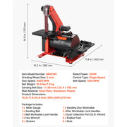 Bild in Galerie-Viewer laden, Amocart 5/6" Disc Sander 1x30/4x 36 in Belt Sander 250/400W with Adjustable Worktable &amp; Dust Collection Port for Woodworking
