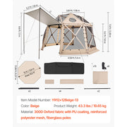 Charger l'image dans la visionneuse de galerie, Amocart Pop up Gazebo Screen Tent Camping Canopy Tent w/ Removable Top&amp;Carry Bag Quick-Set&amp;Bite-Proof Screen House Sun Shelter

