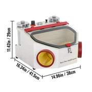 Charger l'image dans la visionneuse de galerie, Amocart Dental Lab Sandblaster Equipment 2 Pen+2 Tanks with LED Light Large View Window Foot Pedal Control for Removing Oxides
