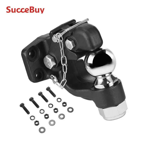 Amocart 20000/30000Lbs Pintle Hook Trailer Receiver Hooks Combination 2-5/16in Hitch Ball fits 2.5-3in Lunette Ring for Truck