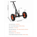 Amocart 1000/1200lbs Tongue Trailer Dolly Carbon Steel Boat Mover with 16.7in/18in - 22in Height Adjustable for Moving Cargo