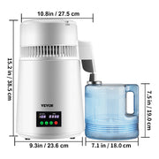 Charger l'image dans la visionneuse de galerie, SucceBuy 4L Water Distiller Purifier Filter 1 L/H Distilling Speed Dispenser Drinking Bottle Softener Touch Screen Home Use
