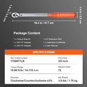 Bild in Galerie-Viewer laden, Amocart Torque Wrench Set Drive Click Torque Wrench Dual-Direction Adjustable  Mechanical Dual Range Scales Torque Wrench Kit
