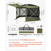 Charger l'image dans la visionneuse de galerie, Amocart Pop up Gazebo Screen Tent Camping Canopy Tent w/ Removable Top&amp;Carry Bag Quick-Set&amp;Bite-Proof Screen House Sun Shelter
