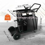 CustomizableWelder Cart with 360° Swivel Wheels Heavy Duty Rolling Welder Cart for Mig P Amocart Welding Cart 2-Tier 4 Drawers