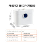 SucceBuy Macerator Pump 500W/700W/900W/1200W Waste Water Disposal Upflush Machine for Toilet, Basement, Shower, Laundry, Bathtub