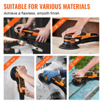 SucceBuy Random Orbital Sander 350W Brushless 10000 PRM 6 Variable Speed Electric Orbital Sander for Woodworking Detail Sanding