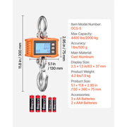 Charger l'image dans la visionneuse de galerie, Amocart 1000kg/2000kg Digital Hanging Scale Portable with Remote Control Factory Crane Scale LCD Backlight Industrial Scales
