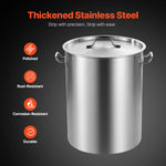 SucceBuy 36-100QT Stainless Steel Stockpot Cooking Pots Cookware Sauce Pot with Basket Lid Heavy Duty Commercial Grade Stock Pot