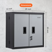 Charger l'image dans la visionneuse de galerie, Amocart Foldable Wall Cabinet Metal Garage Locker Mounted Tool Chest Adjustable Shelf Magnetic Door for Warehouse Office Home
