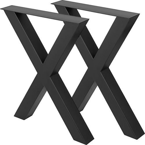 SucceBuy 2PCSMetal Table Legs Steel 2204LBS/1000KG Load  X-Shape with Pre-Drilled Holes for Home Use Commercial Bar Hotel Office