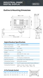 Industrial 3VA LCD DRO Readout 300x192x78mm 4kg Linear Error Compensation Precision Machining CNC Equipment Display System