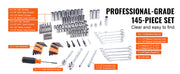 Load image into Gallery viewer, Amocart Mechanics Tool Set and Socket Set Deep and Standard Sockets 145/205 Pcs SAE and Metric Mechanic Tool Kit with Bits
