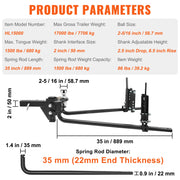 Charger l'image dans la visionneuse de galerie, Amocart 1000/1500 lbs Distribution Hitch Load Leveling 4 Towing Tongue Distributing Hitches Kit with Sway Control for Trailer
