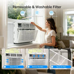 8000 BTU Window AC, Cools 350 Sq.Ft, Ultra Quiet, Energy Saving, LED Display & Remote, Custom