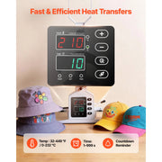 Load image into Gallery viewer, Amocart Hat Heat Press Machine 8.5 x 4 in Large Heating Plate with Caps Stretcher Precise Temperature Time Control Heat Press
