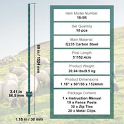 Load image into Gallery viewer, Amocart Fence Post T-Post Heavy Duty Metal Fence Post Sturdy Steel Fence Stakes for Garden Yard Lawn Farms Outdoor Wire Fencing
