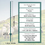 SucceBuy Fence Post T-Post Heavy Duty Metal Fence Post Sturdy Steel Fence Stakes for Garden Yard Lawn Farms Outdoor Wire Fencing