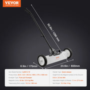 Bild in Galerie-Viewer laden, Amocart Rolling Magnetic Sweeper with Wheels Push-Type Magnetic Pick Up Sweeper Large Magnet Pickup Lawn Telescoping Sweeper
