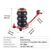 Charger l'image dans la visionneuse de galerie, Amocart Pneumatic Jack 3 Ton/5 Ton Triple Bag Air Jack Quick Lift Heavy Duty Car Repair Jacks Folding Rod Jacks with Two Wheels
