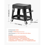 Amocart Mechanic Stool 300lbs Garage Seat with Wheels 360° Swivel Rolling Workshop Stool with Tool Tray for Garage, Shop Repair