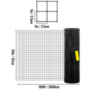 Charger l'image dans la visionneuse de galerie, SucceBuy Welded Wire Fence Vinyl Coated Chicken Rabbit Mesh 1"x1" 16 Gauge 24"x50'/24"x100'/36"x50' Black Hardware Cloth &amp; Mesh
