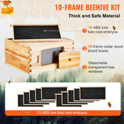 Load image into Gallery viewer, Amocart Bee Hive Deep Box Starter Kit 100% Beeswax Coated Natural Cedar Wood Langstroth Beehive Kit Transparent Acrylic
